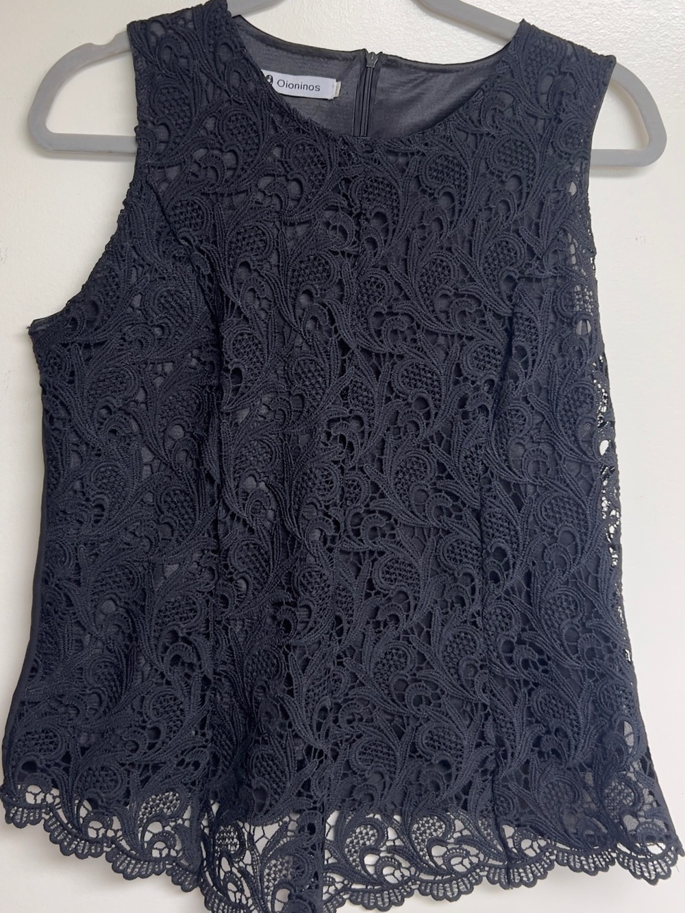 Navy Sleeveless Lace Dress